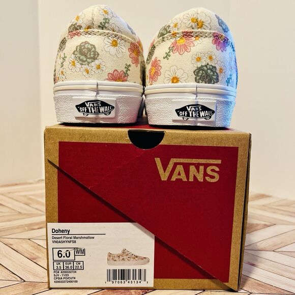 Vans Doheny Desert Floral Marshmallow Womens 6 Sneaker Shoe Low Top VN0A5HYNFS8 - Picture 6 of 10